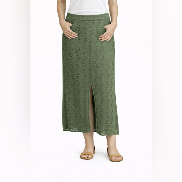 SAVANNAH MORROW Dresses & Skirts - SAVANNAH MORROW THE LABEL Lauryn‎ pointelle-knit organic cotton midi Skirt